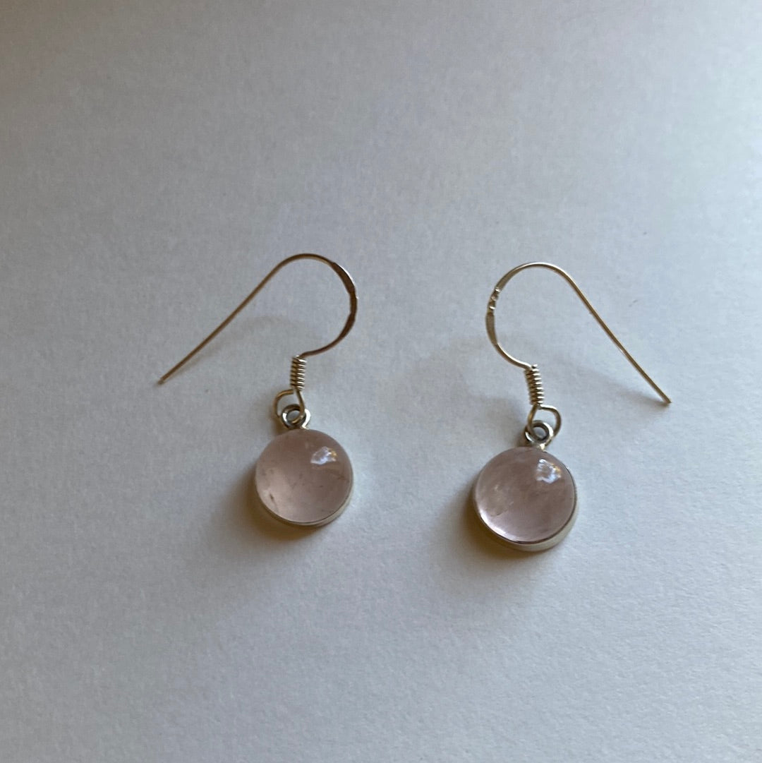 Aretes de Cuarzo de Rosa (Rose quartz earrings)