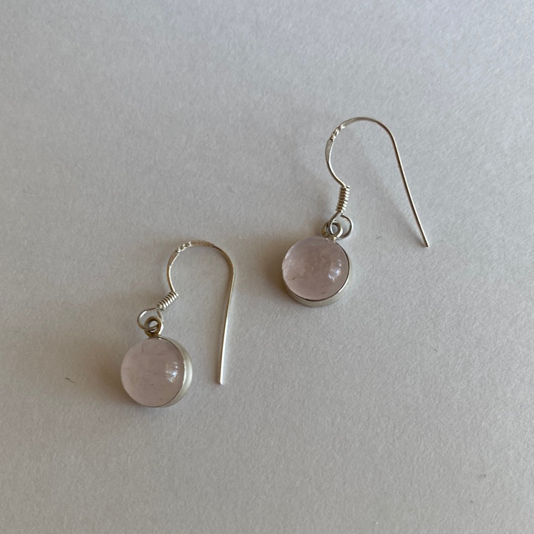 Aretes de Cuarzo de Rosa (Rose quartz earrings)